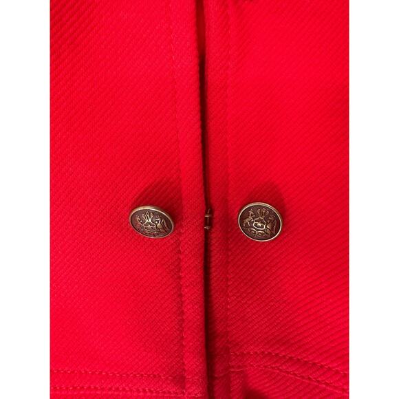 Talbots Blazer Red Mandarin Collar Office Work Business Button Front Size 14 - Picture 6 of 12